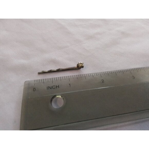 Vintage Silver Tone Flower Hair Bobby Pin With Crystal Rhinestone Accent - Picture 2 of 3